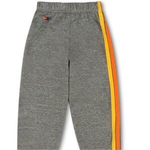 Aviator Nation KIDS 5 Stripe Heather Grey Sweatpants - size 14